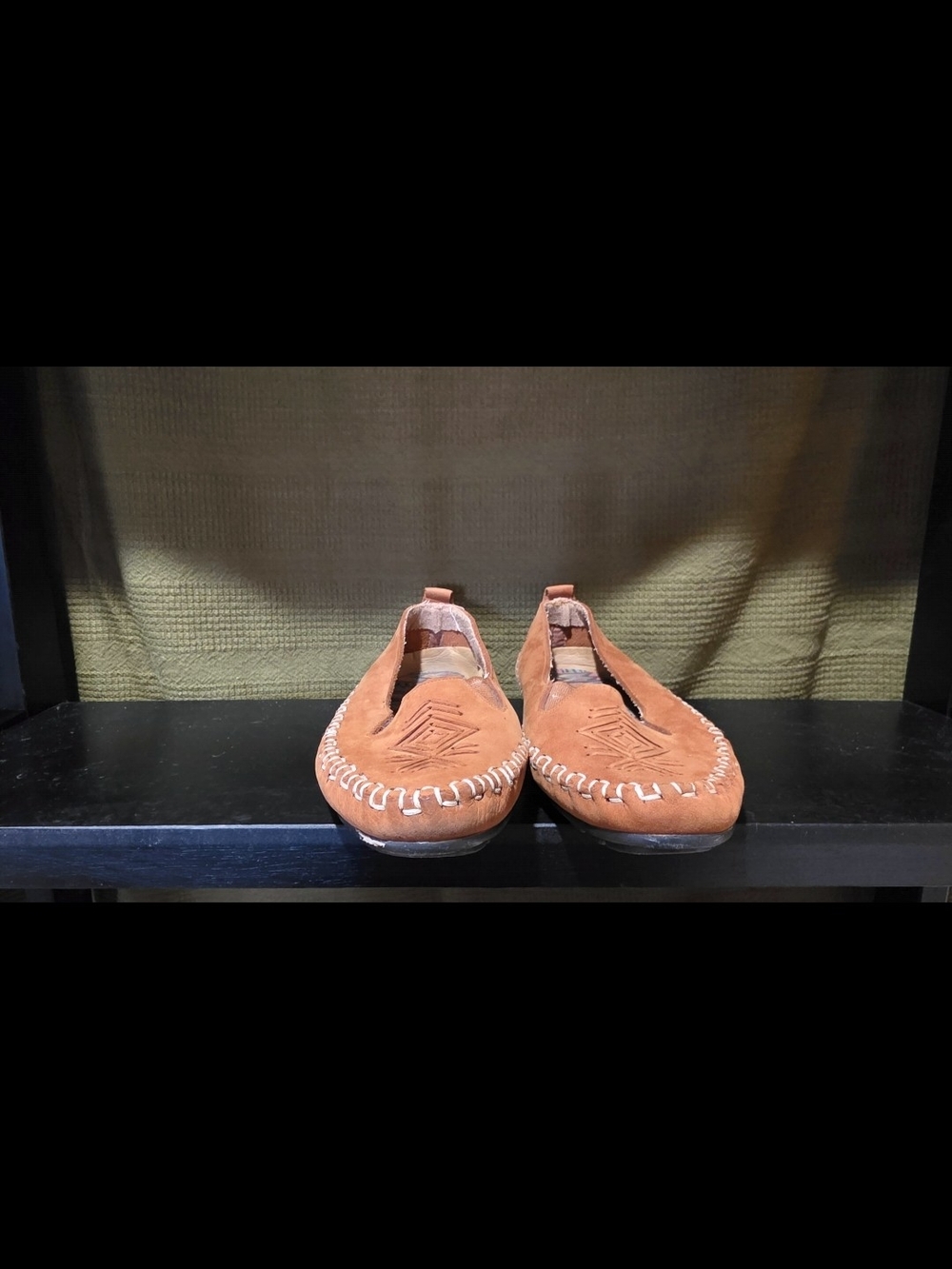 Hush Puppies Women's Suede Moccasins in Burnt Orange